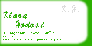 klara hodosi business card